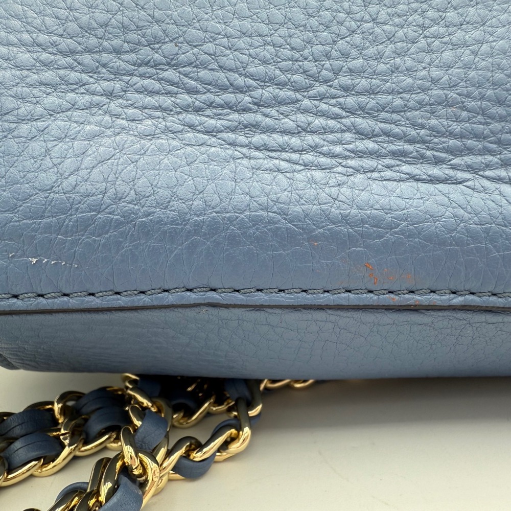 Tory Burch Kira Pebbled Leather Convertible Crossbody Shoulder‎ Bag Blue - Picture 4 of 13